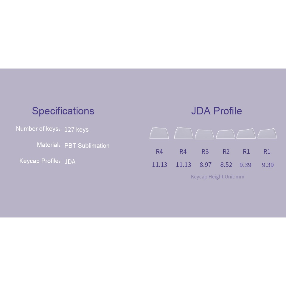 Bộ Keycap AKKO Provence (PBT Double-Shot / JDA profile / 127 nút)