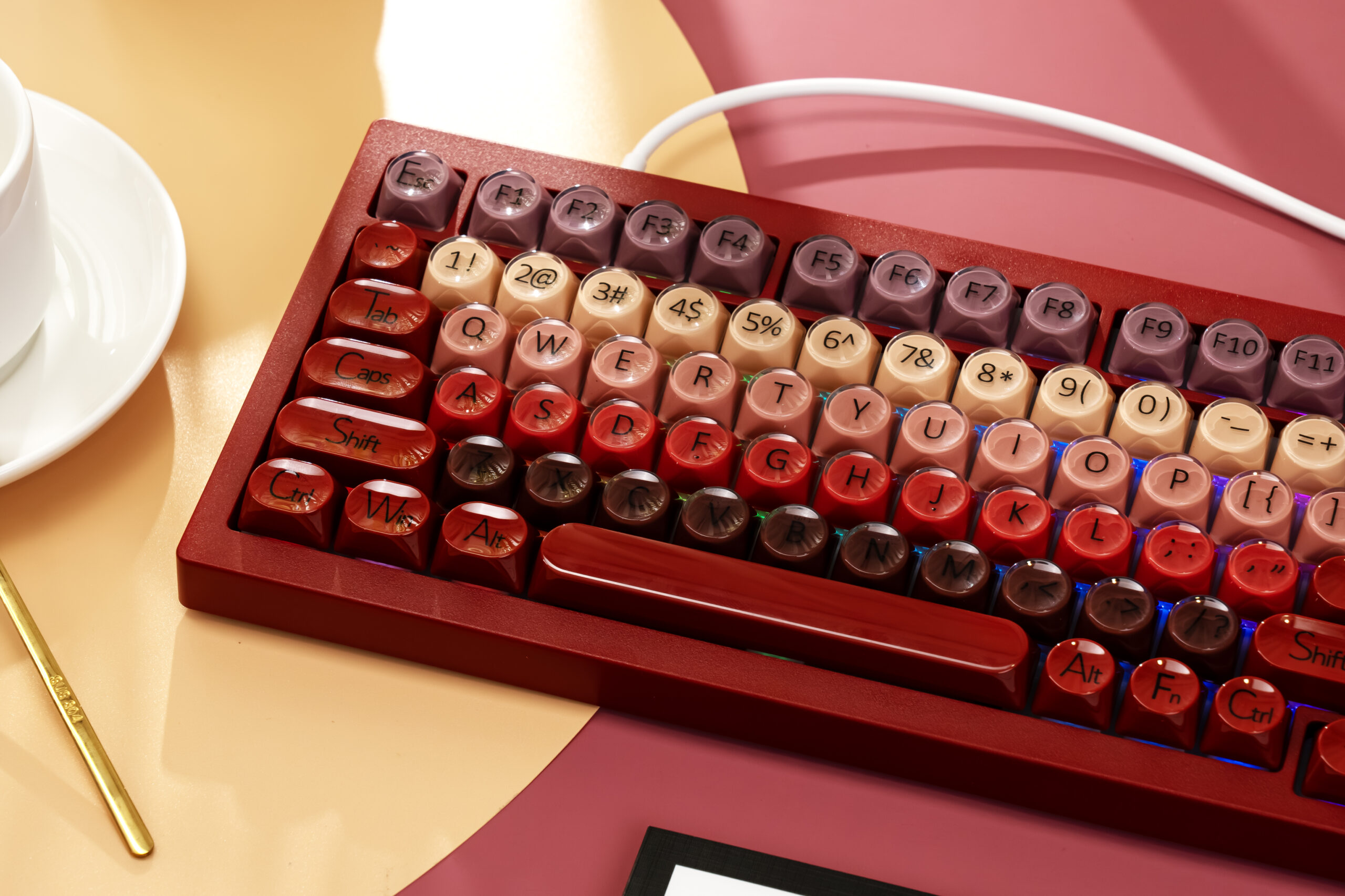 Bàn phím cơ Veekos K75 Wine Red