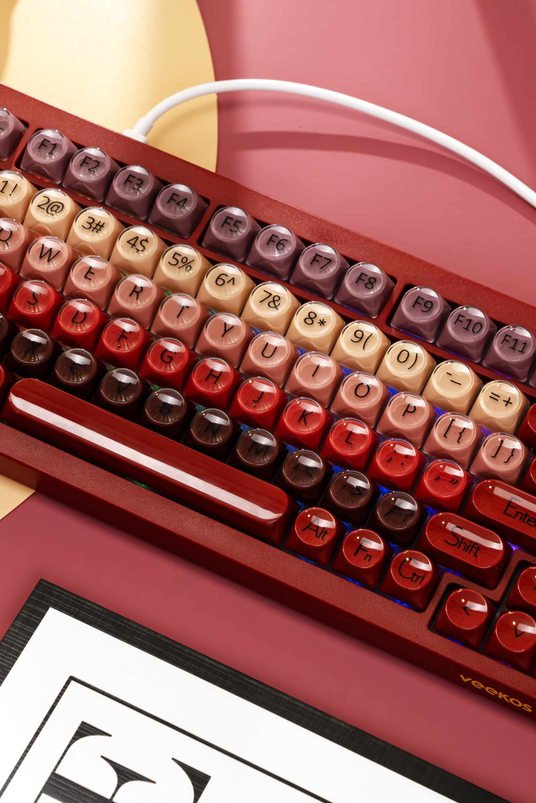 Bàn phím cơ Veekos K75 Wine Red