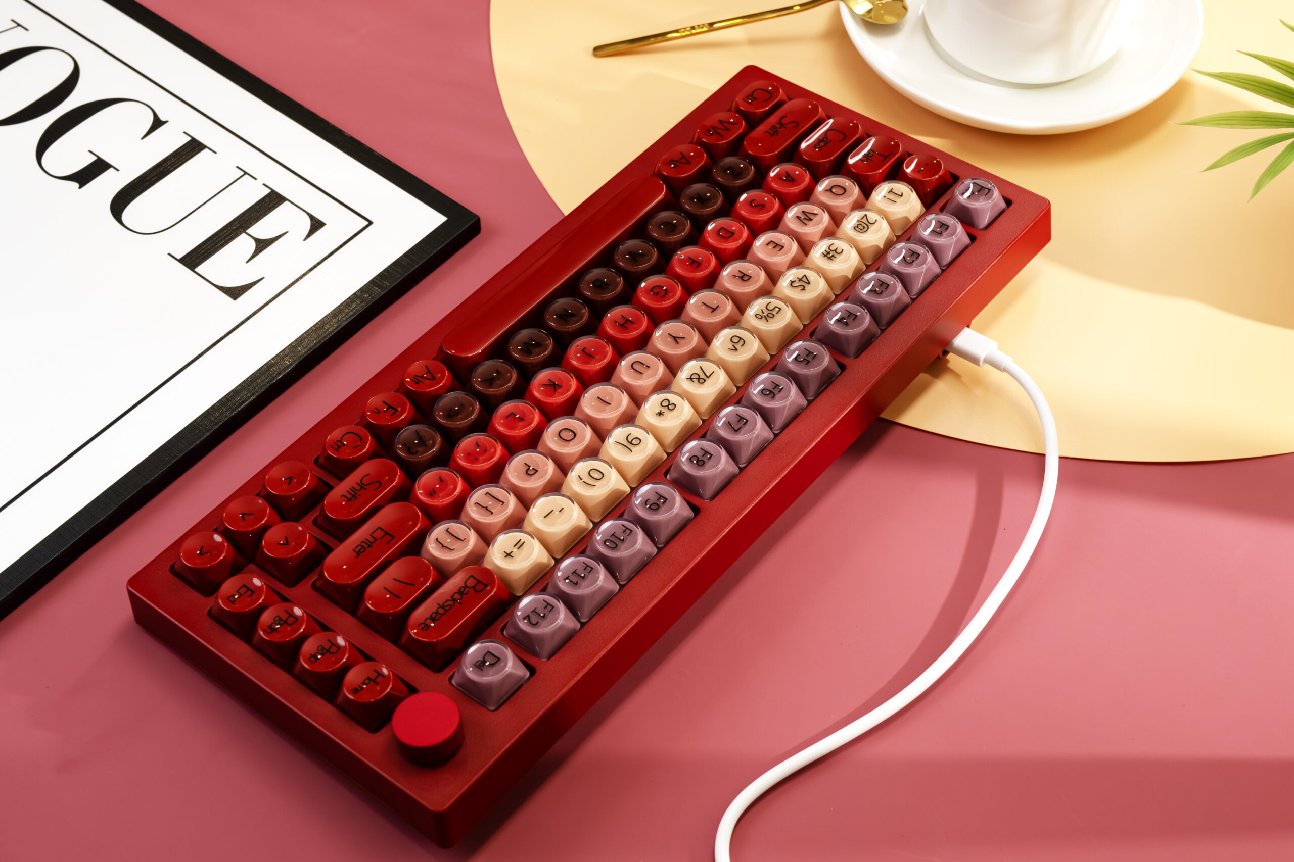 Bàn phím cơ Veekos K75 Wine Red