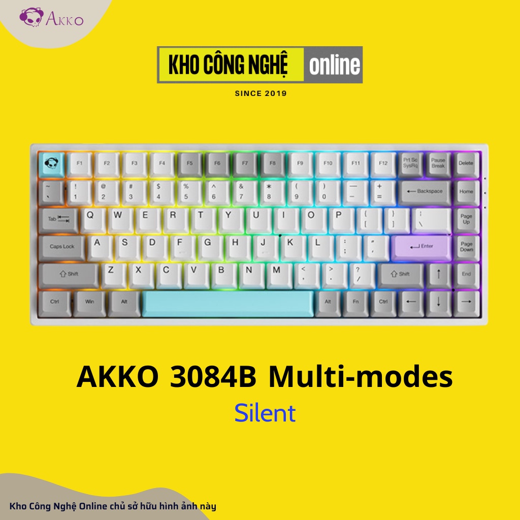 Bàn phím cơ AKKO 3084B Plus Black Pink (Bluetooth 5.0 / Wireless 2.4Ghz / Hotswap / Foam tiêu âm / AKKO CS Jelly sw)