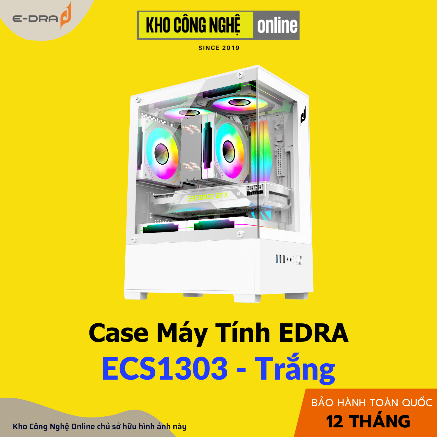 Vỏ Case máy tính EDRA ECS1303 - Trắng
