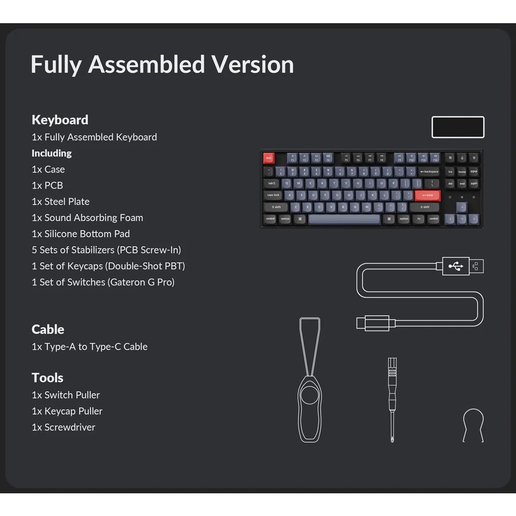 Bàn phím cơ Keychron K8 Pro - Hỗ trợ QMK/VIA - (Hàng chính hãng)