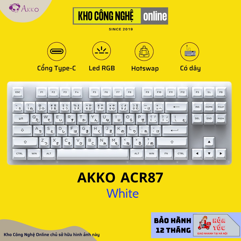 Bàn phím cơ AKKO ACR87 Blue (Hotswap / RGB / AKKO CS sw Jelly Blue)