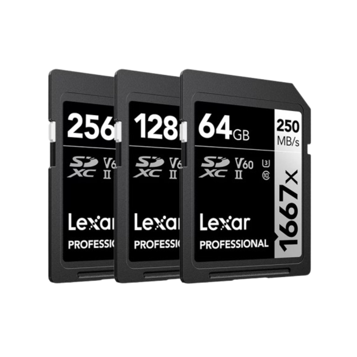Thẻ nhớ SD Lexar Profes. 1667x SDXC UHS-II U3 V30, 64GB/ 128GB/ 256GB
