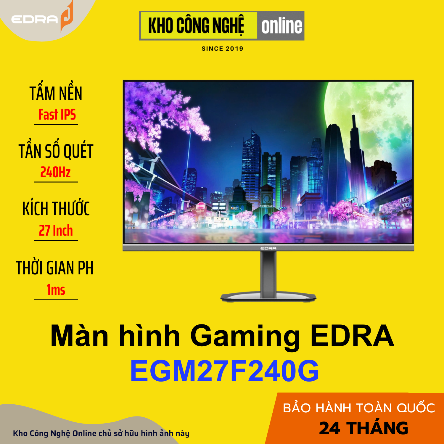 Màn hình gaming EDRA EGM27F240G