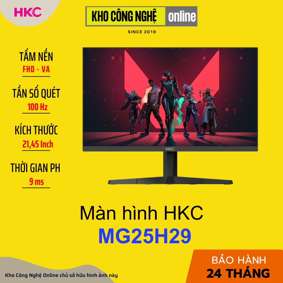 Màn Hình Phẳng Gaming HKC MG25H29 Rapid IPS 200Hz