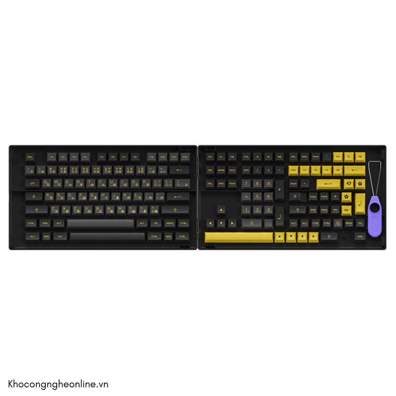 Keycap AKKO Black Gold (PBT Double-Shot/ASA profile/158 nút) - Hàng chính hãng