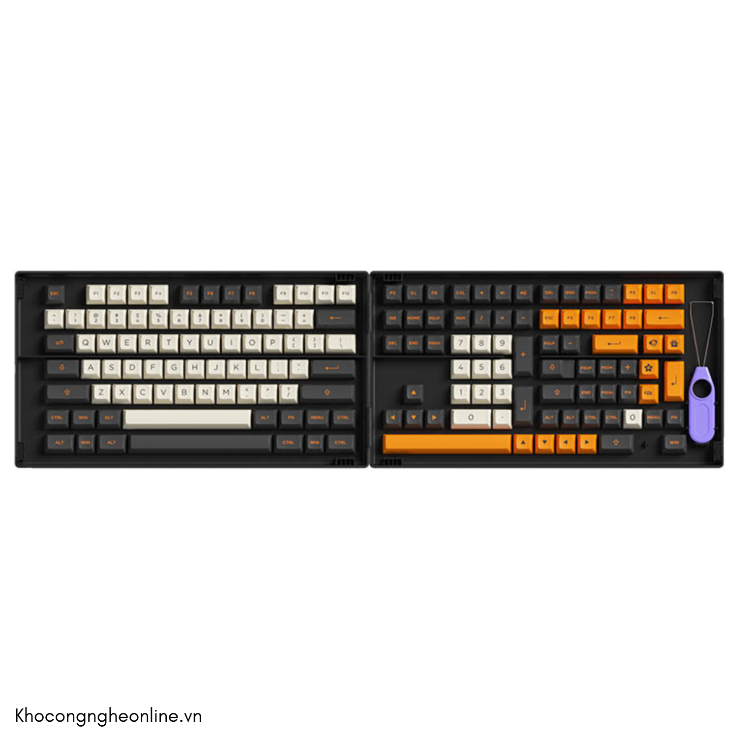 Keycap AKKO Carbon Retro (PBT Double-Shot/ASA profile/158 nút)