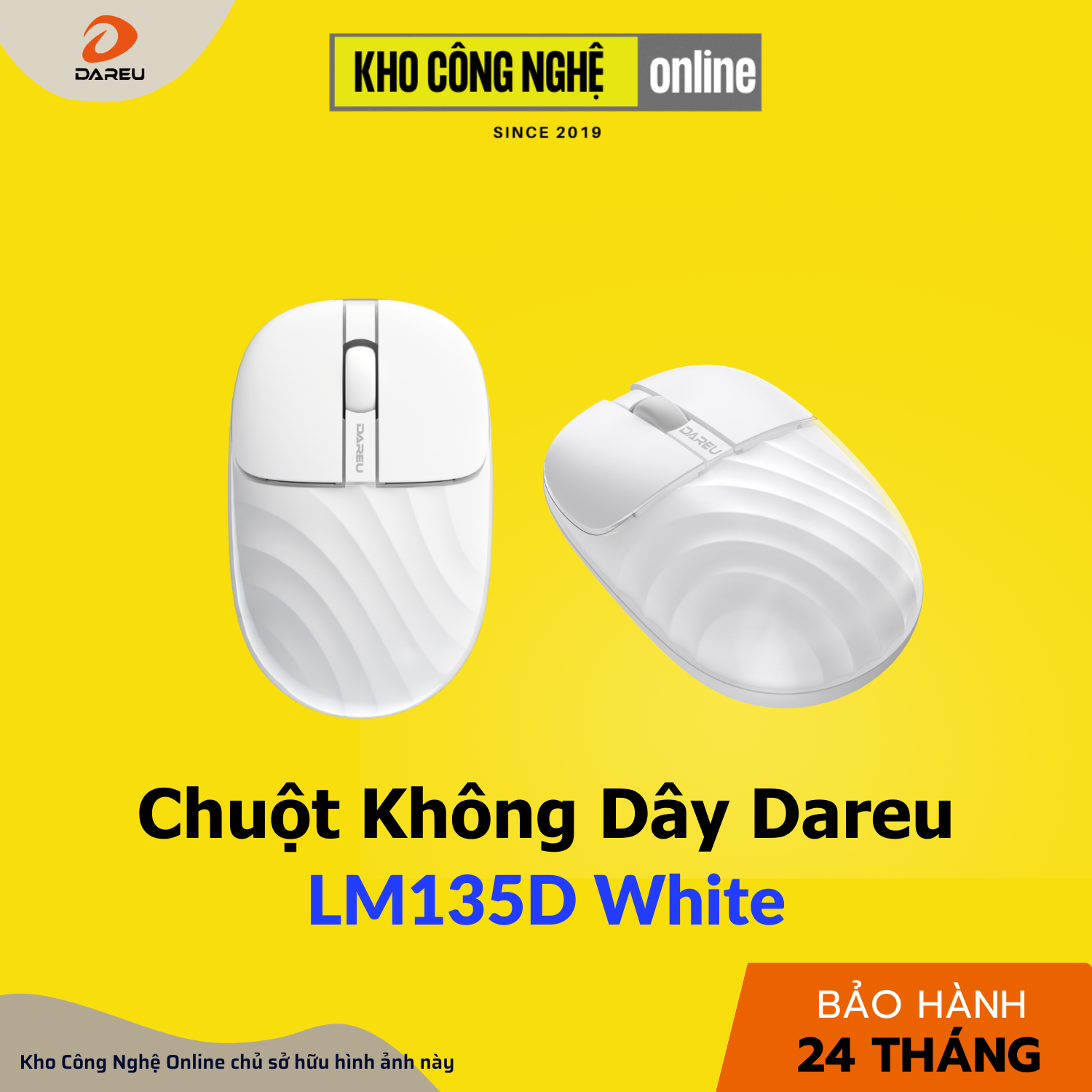 Chuột không dây DAREU LM135D - Trắng