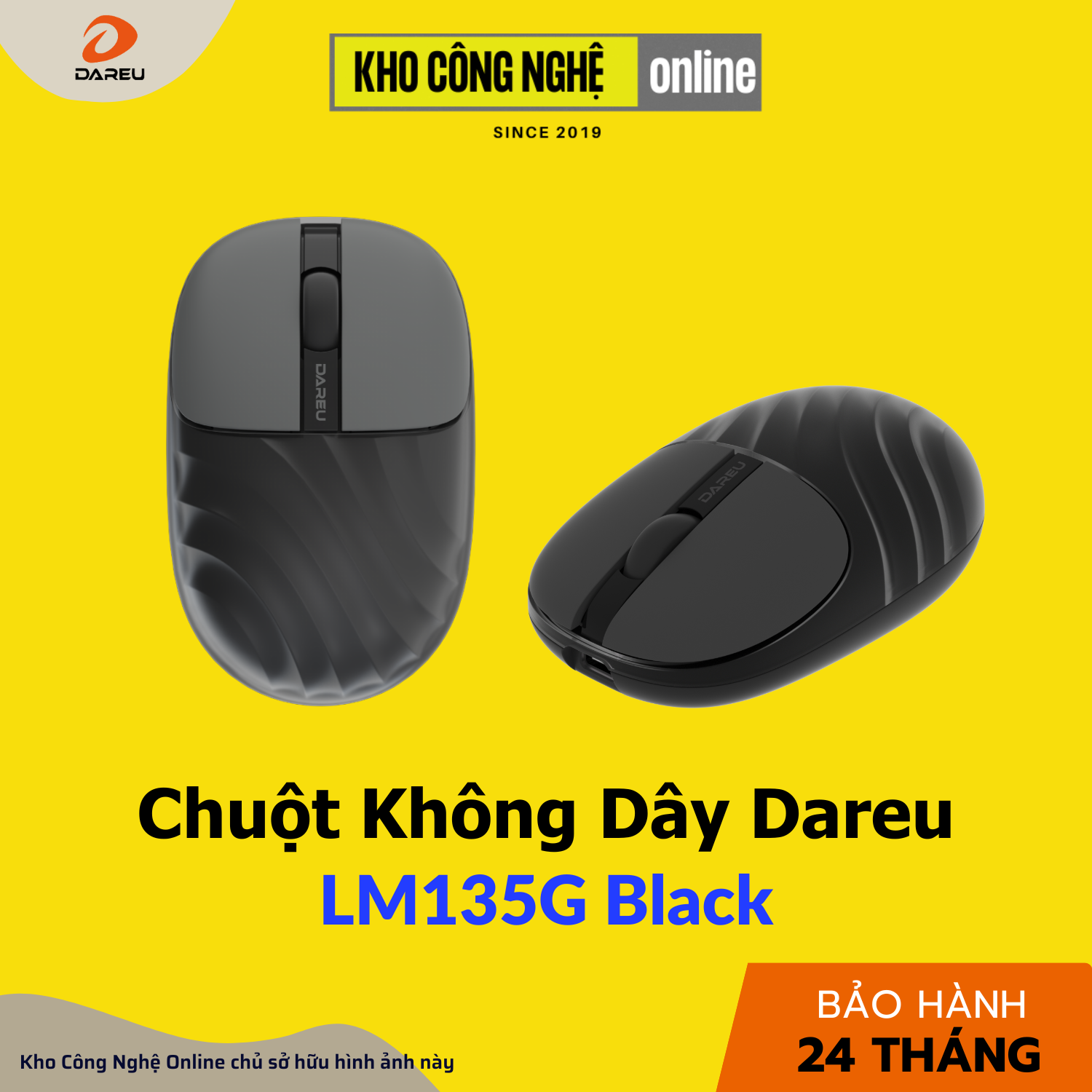 Chuột không dây DAREU LM135G  - Đen