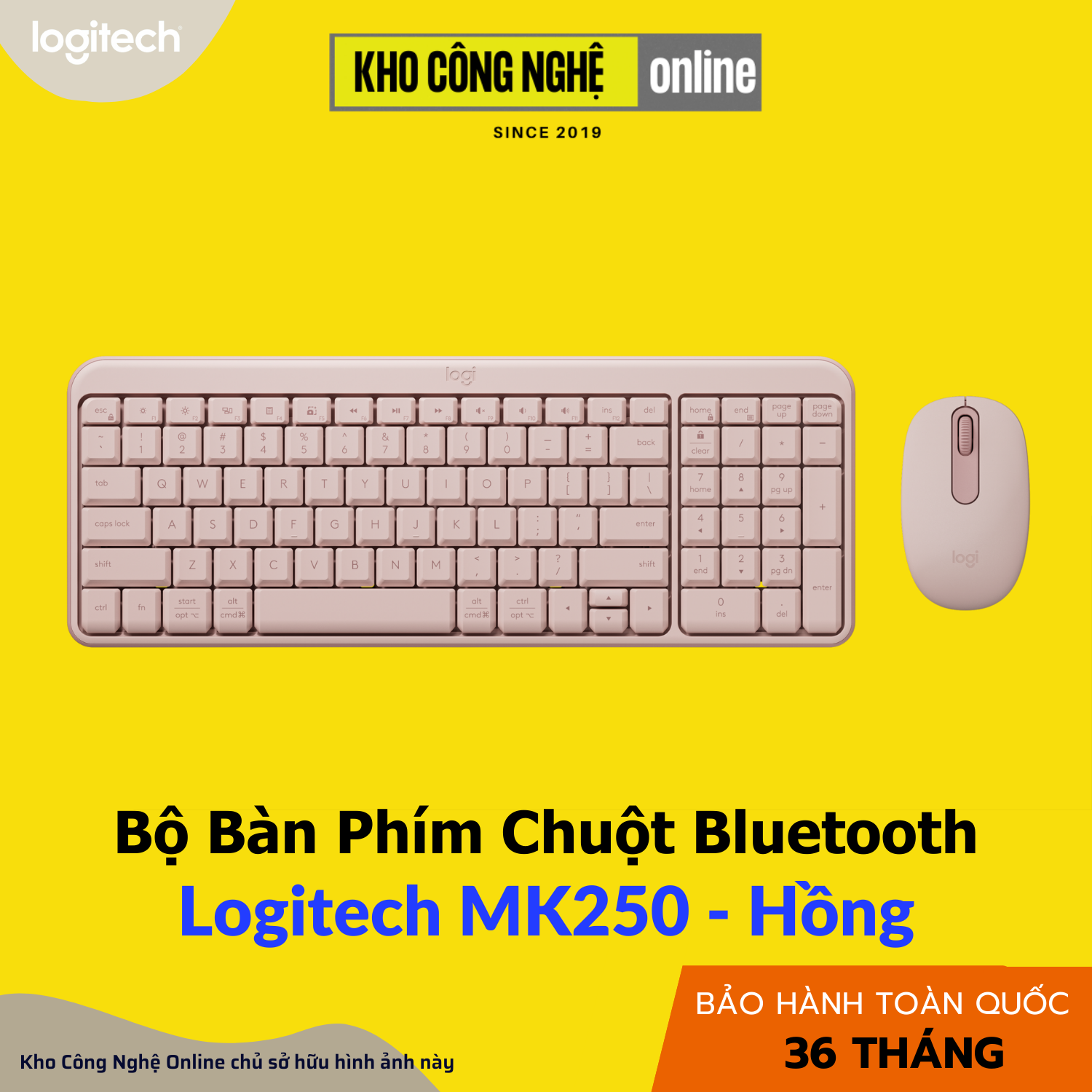 Combo Bàn Phím + Chuột Leogitech MK250 / Hồng