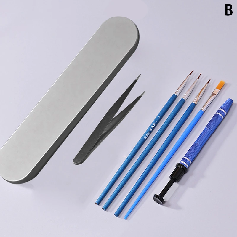 Bộ dụng cụ lube switch, lube stab bàn phím cơ gồm nhíp gắp, cọ lube, stem picker, hộp nhôm