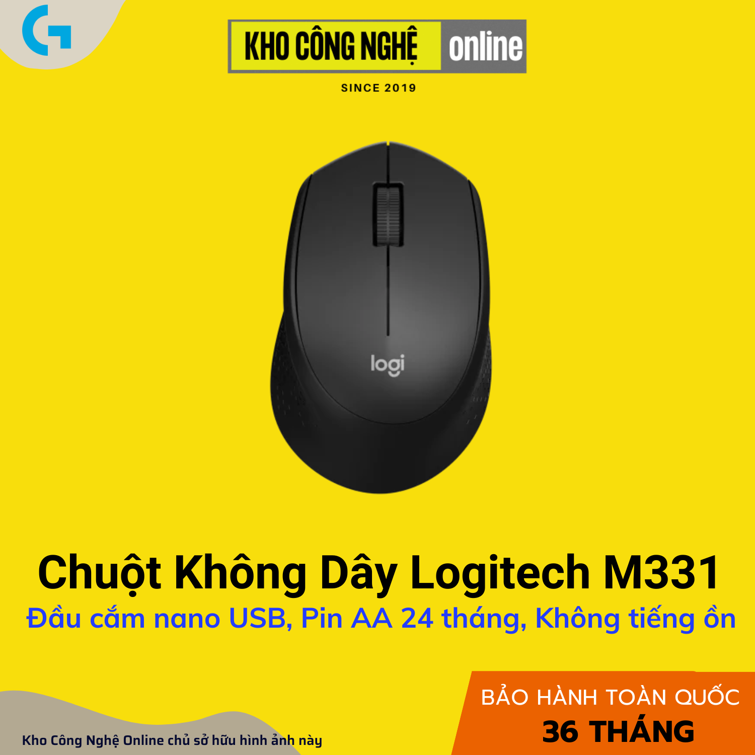 Chuột Không Dây Logitech M331 - Đen