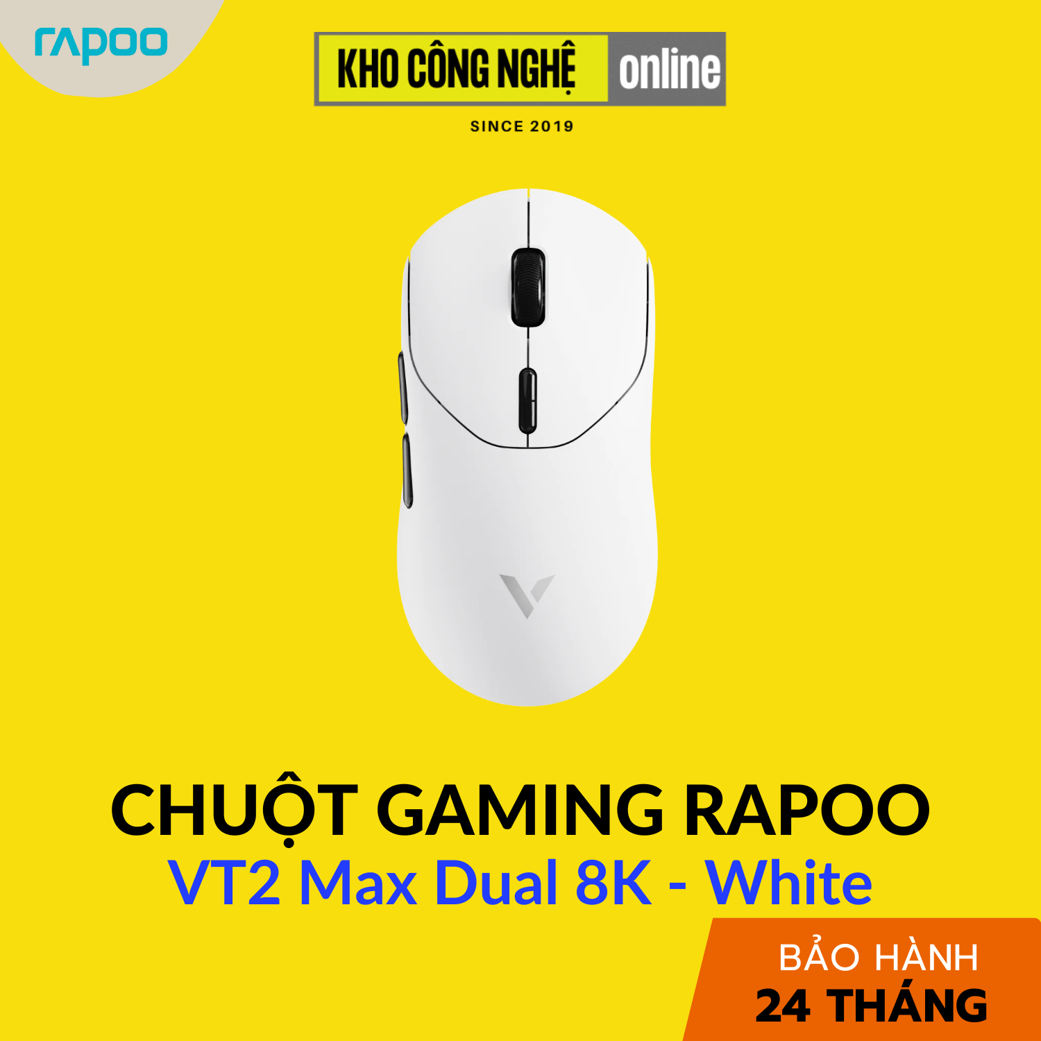 Chuột Gaming Rapoo VT2 Max Dual 8K - White