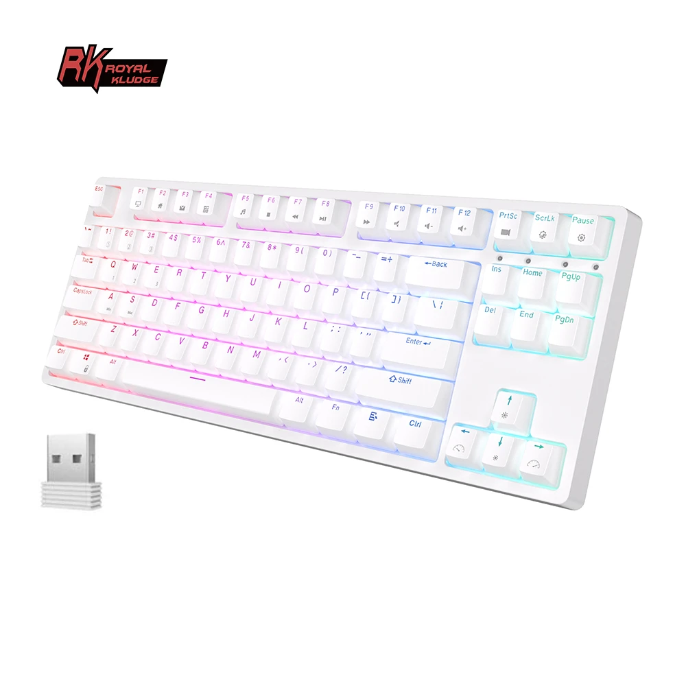 Bàn phím cơ Royal Kludge RK87 led RGB kết nối Bluetooth 5.0, Wireless 2.4G và Dây Type C