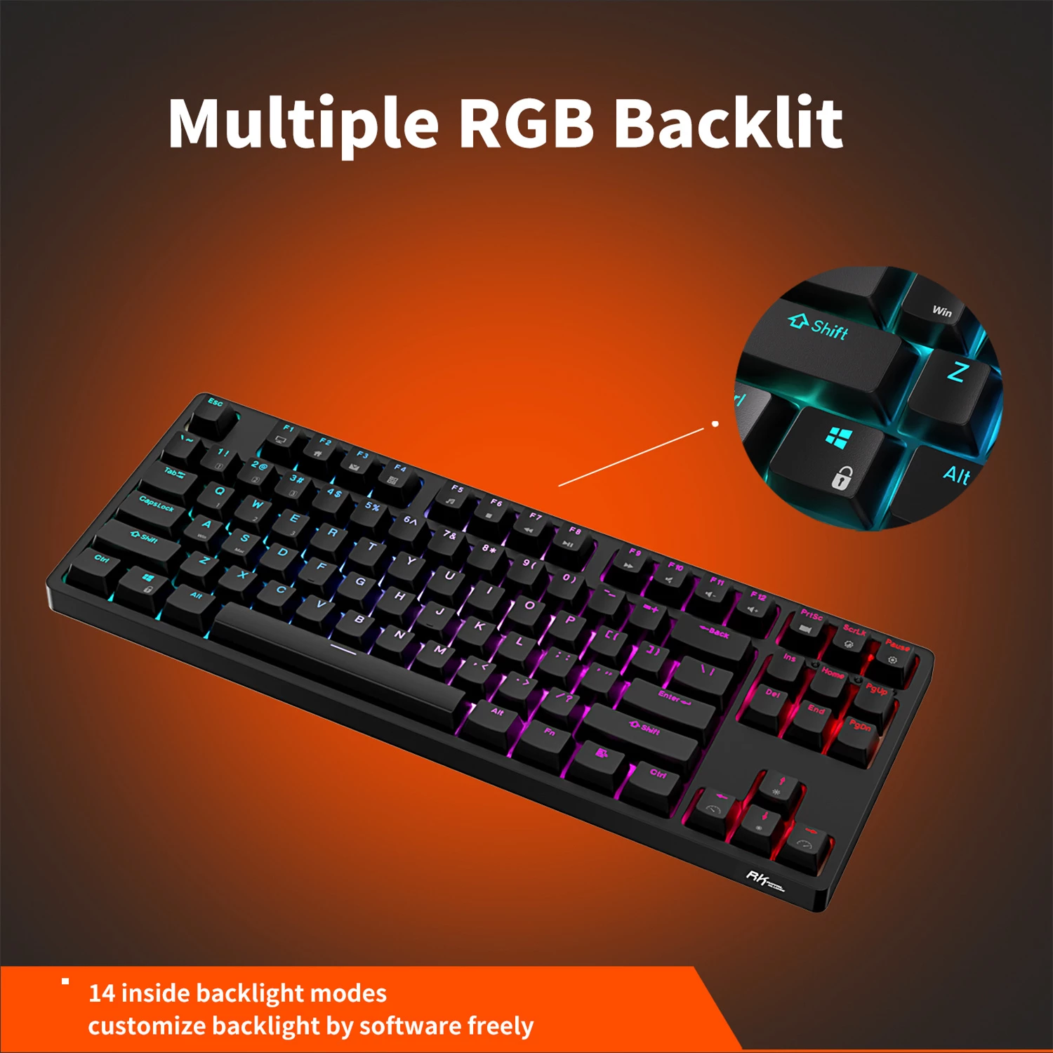 Bàn phím cơ không dây Royal Kludge RK87 Bluetooth 5.0 và Wireless 2.4G