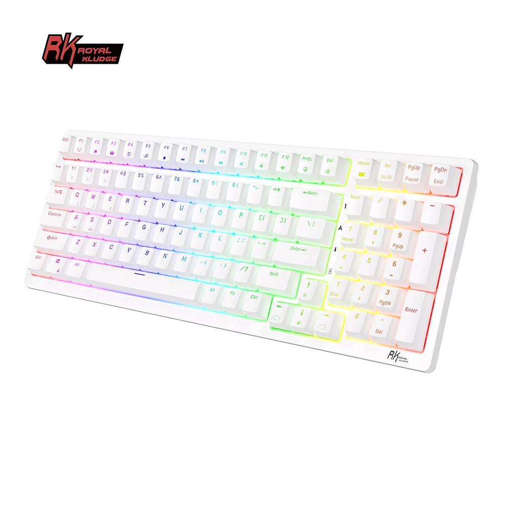 Bàn phím cơ không dây Royal Kludge RK98 Hotswap led RGB, kết nối 3 chế độ (Bluetooth 5.0 | Wireless 2.4G | Dây type C)