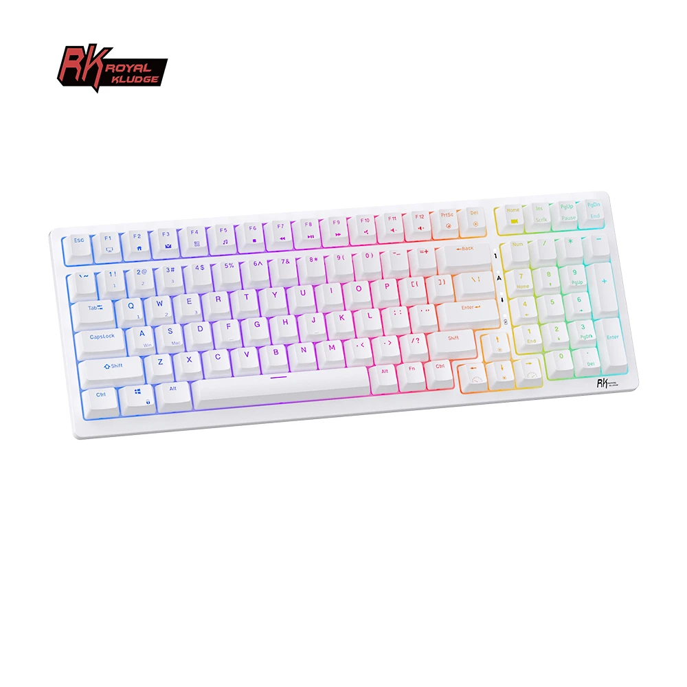 Bàn phím cơ không dây Royal Kludge RK98 Hotswap led RGB, kết nối 3 chế độ (Bluetooth 5.0 | Wireless 2.4G | Dây type C)