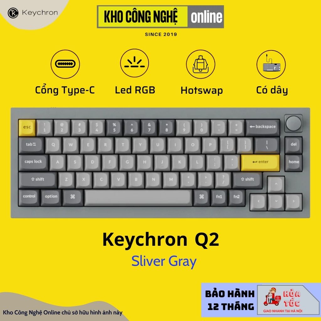 Keychron Q2 - Bàn phím cơ custom hỗ trợ QMK 65%, 75%  (QMK / Gasket Mount / Hotswap / RGB)