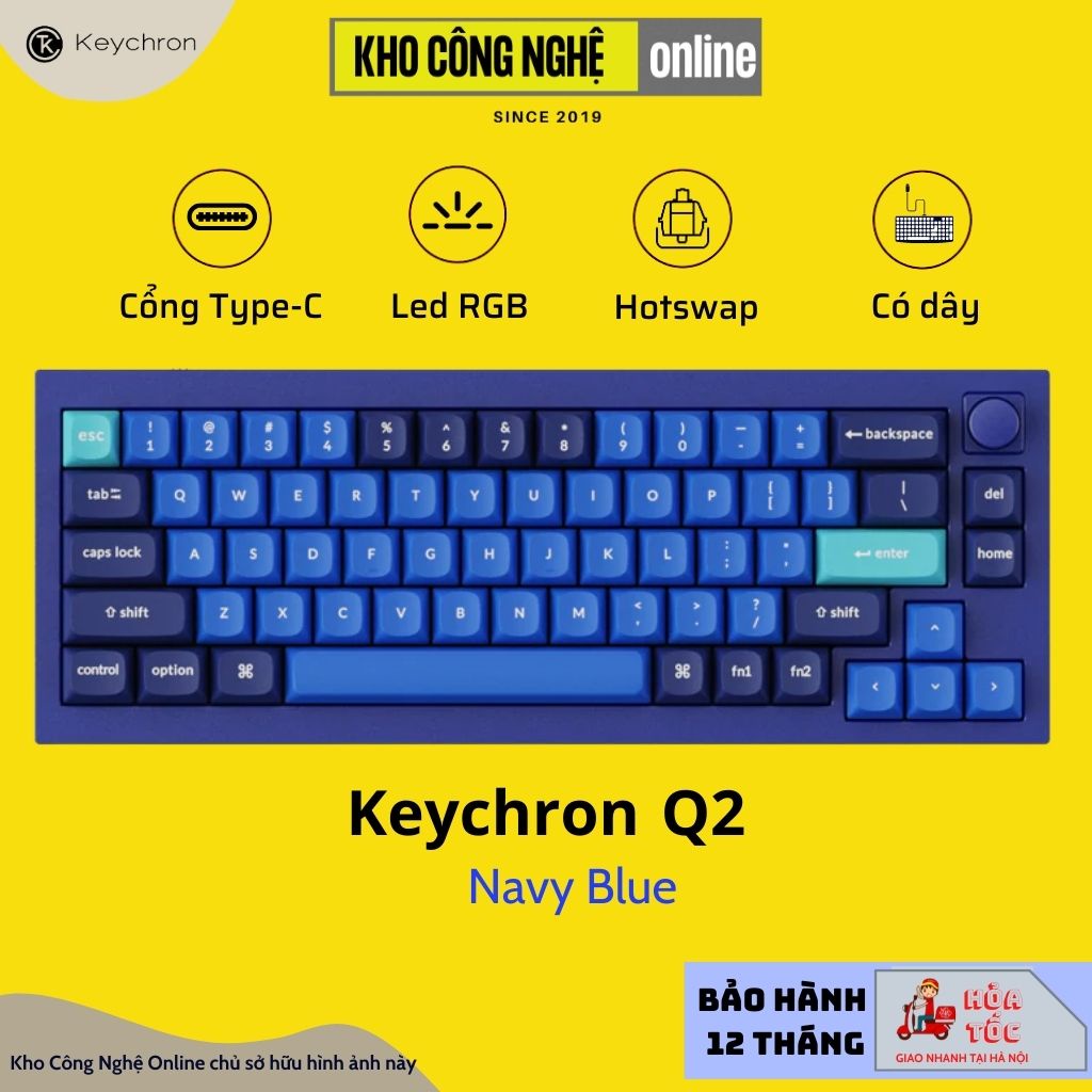 Keychron Q2 - Bàn phím cơ custom hỗ trợ QMK 65%, 75%  (QMK / Gasket Mount / Hotswap / RGB)