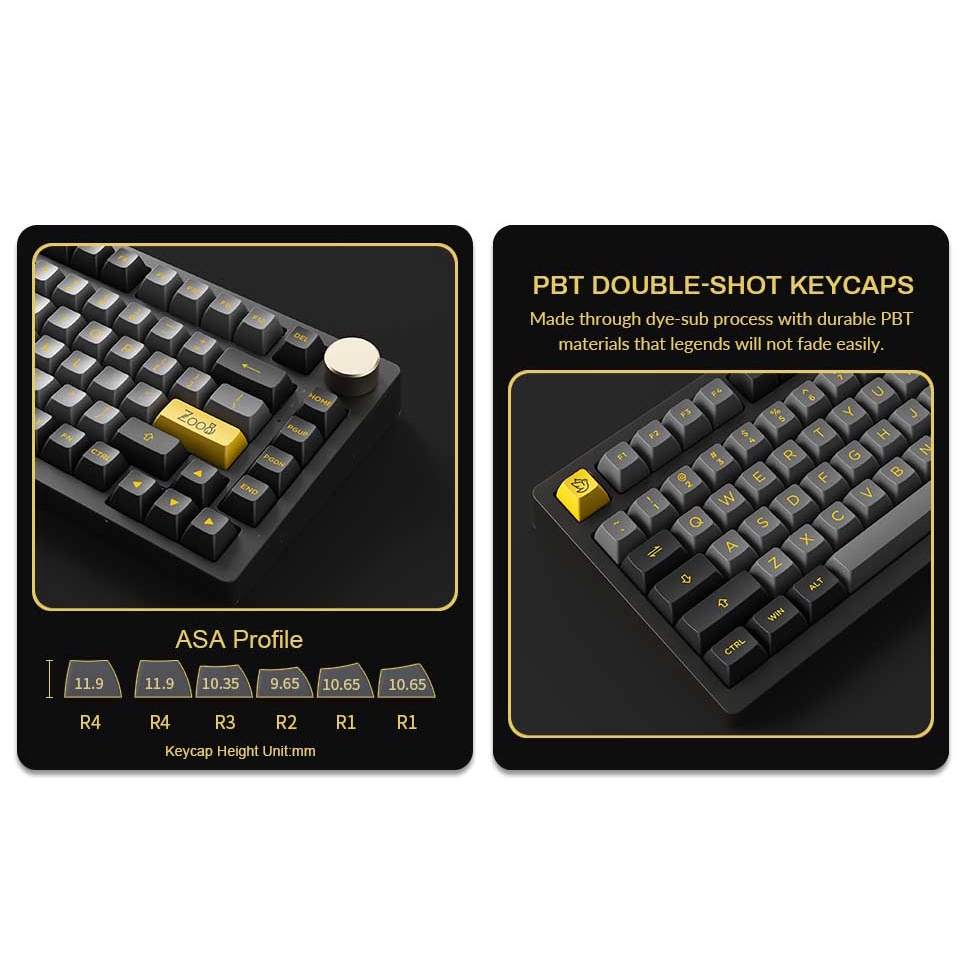 Bàn phím cơ AKKO PC75B Plus v2 Black&Gold (Multi-modes / Hotswap / RGB / Top mount)
