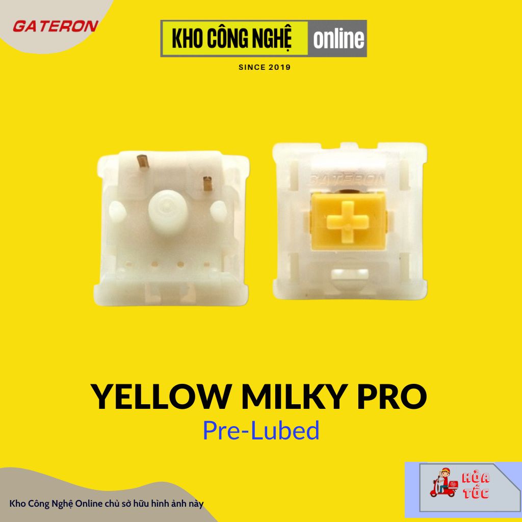 Switch Gateron Milky Yellow Pro Switch dùng cho bàn phím cơ (Switch 5 Pin)
