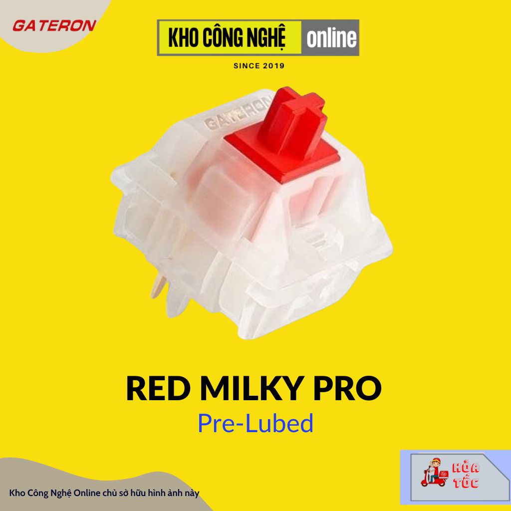 Switch Gateron Milky Yellow Pro Switch dùng cho bàn phím cơ (Switch 5 Pin)