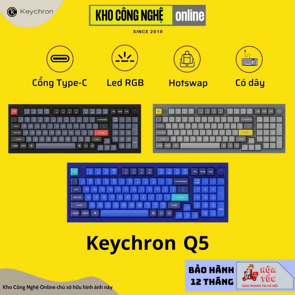 Bàn Phím Cơ Keychron Q5 - Bàn phím cơ custom QMK FULL-SIZE 96%