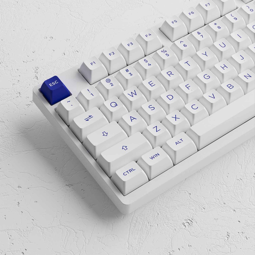 Bàn phím cơ AKKO 3098N Multi-modes Blue on White (Bluetooth 5.0 / Wireless 2.4Ghz / Hotswap / Foam tiêu âm / TTC switch)