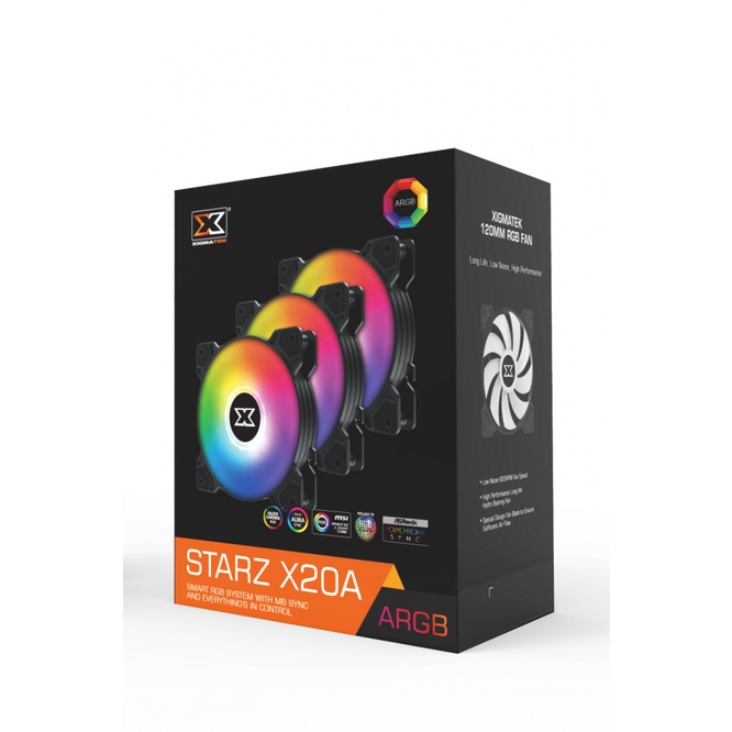 Bộ Quạt Tản Nhiệt XIGMATEK STARZ - X20A ARGB (EN46775) - PACK x3, CONTROLLER