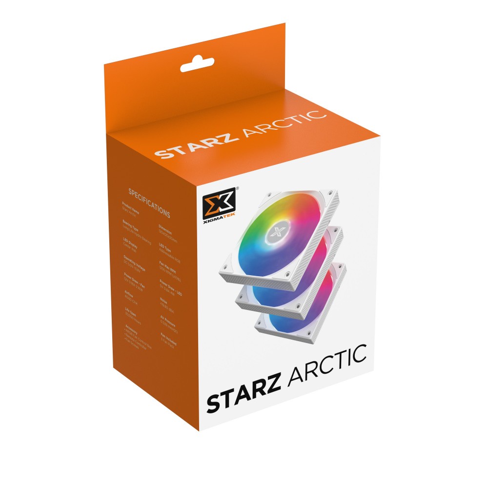 Quạt tản nhiệt XIGMATEK STARZ / STARZ ARTIC - ARGB, PACK x 3