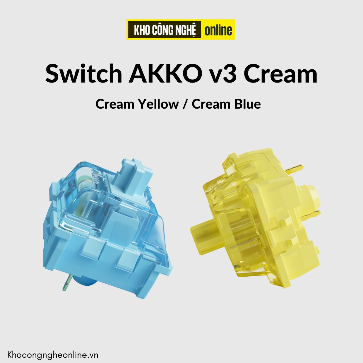 Công Tắc Bàn Phím Cơ Switch Akko AKKO v3 Cream Blue Cream Yellow - (45 switch / hộp)