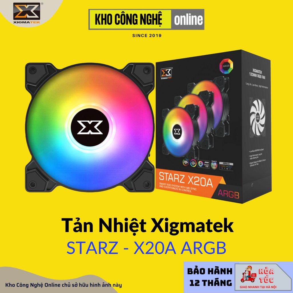 Bộ Quạt Tản Nhiệt XIGMATEK STARZ - X20A ARGB (EN46775) - PACK x3, CONTROLLER