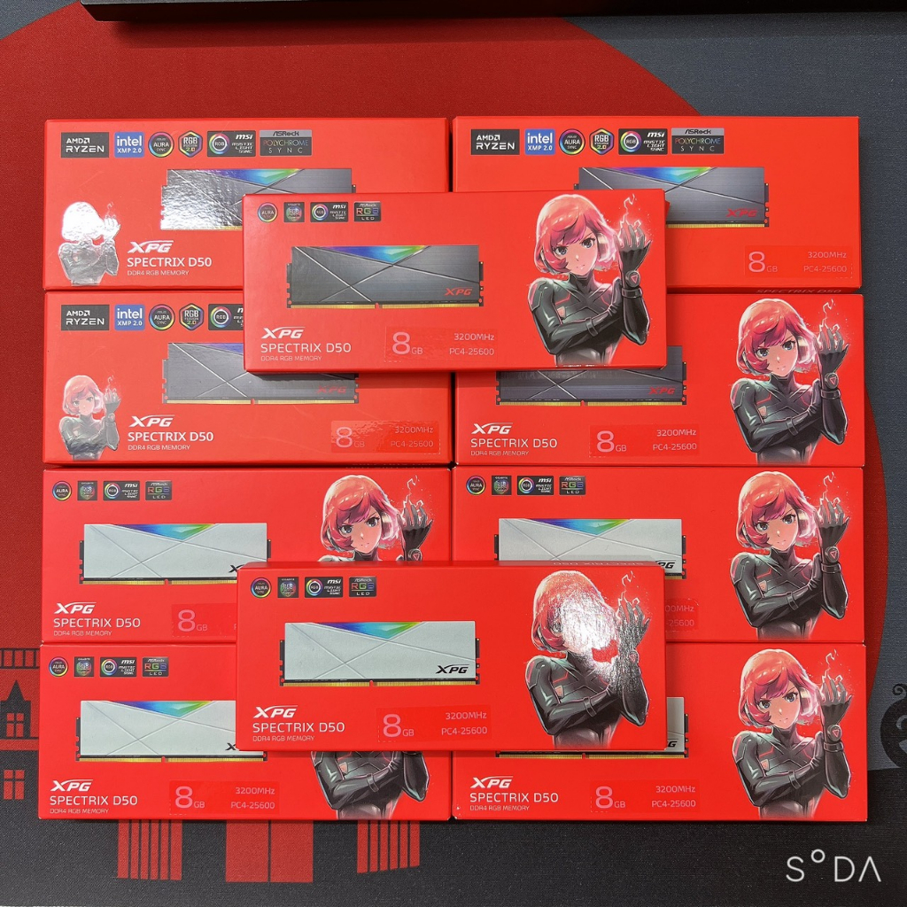 Ram Adata D50 DDR4 XPG SPECTRIX RGB 8GB Bus 3200MHz / 3600MHz