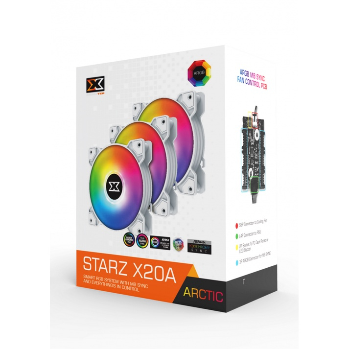 Bộ Quạt Tản Nhiệt XIGMATEK STARZ - X20A ARGB (EN46775) - PACK x3, CONTROLLER