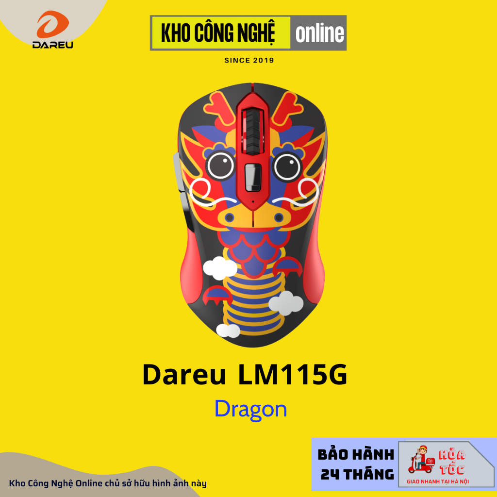 Chuột không dây DAREU LM115G Black / White / Pink