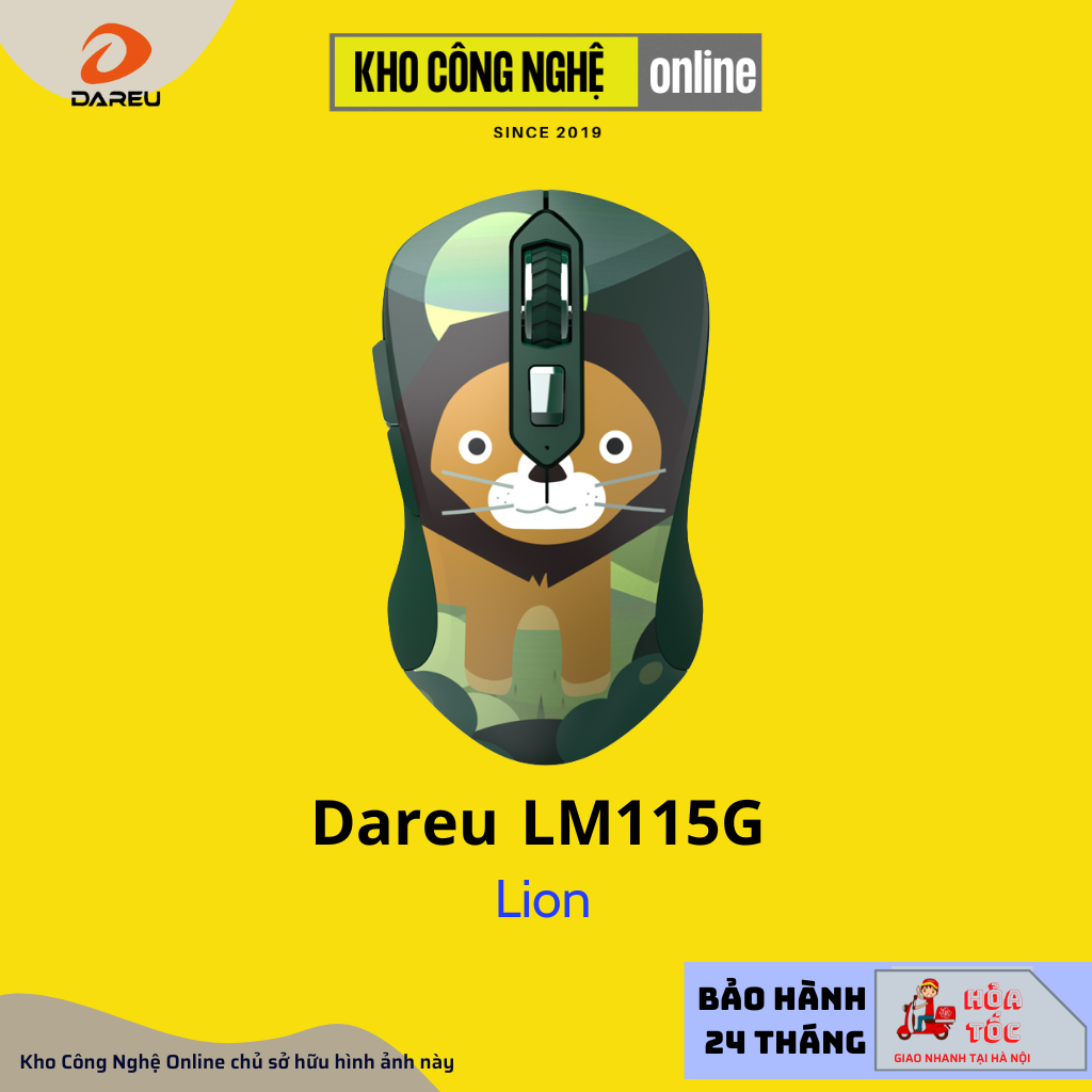 Chuột không dây DAREU LM115G Black / White / Pink