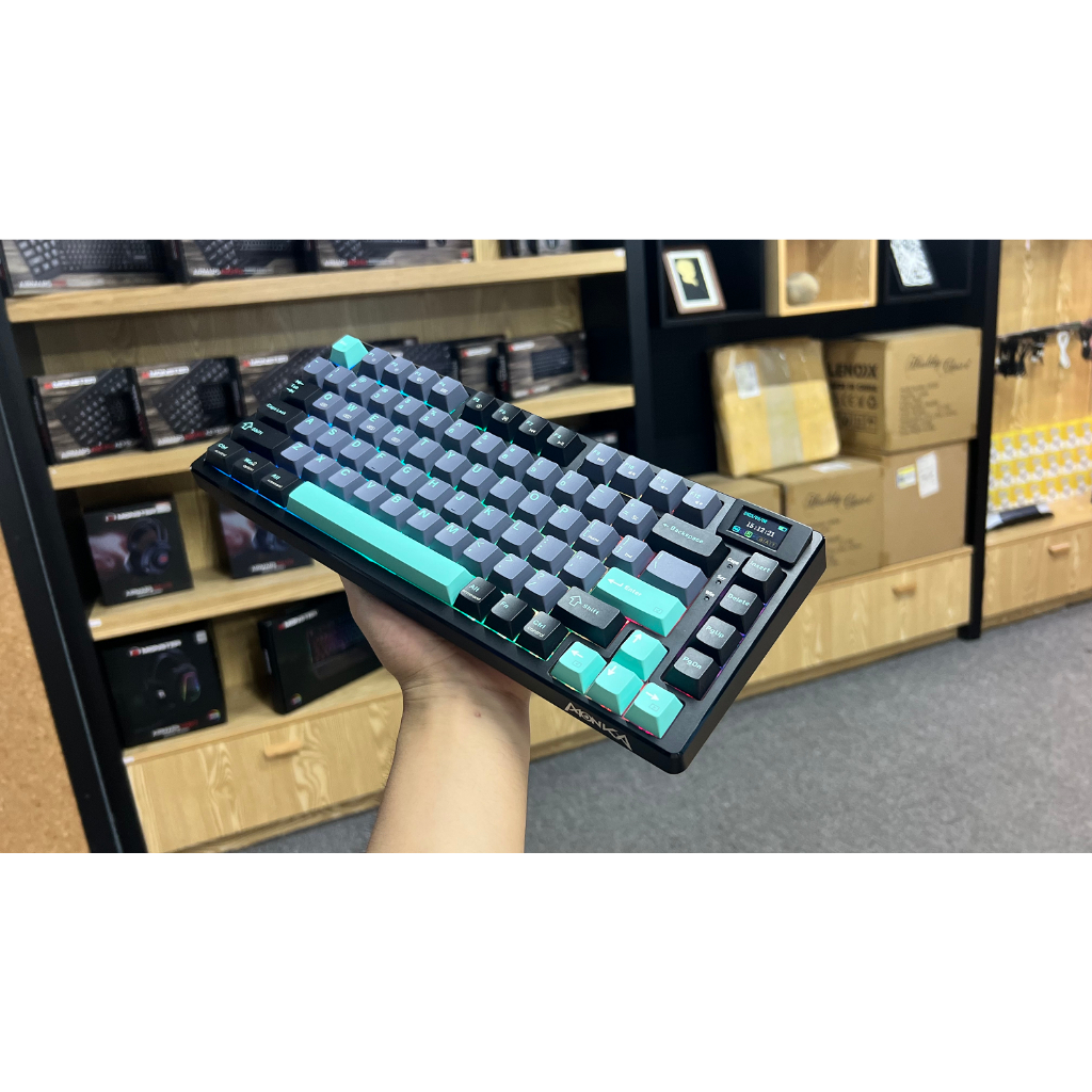 Monka 3075 V2 Pro - Bàn phím cơ Monka 3075 V2 Pro Mạch Xuôi (Led RGB, Kết Nối 3 Mode, Màn Hình LCD)