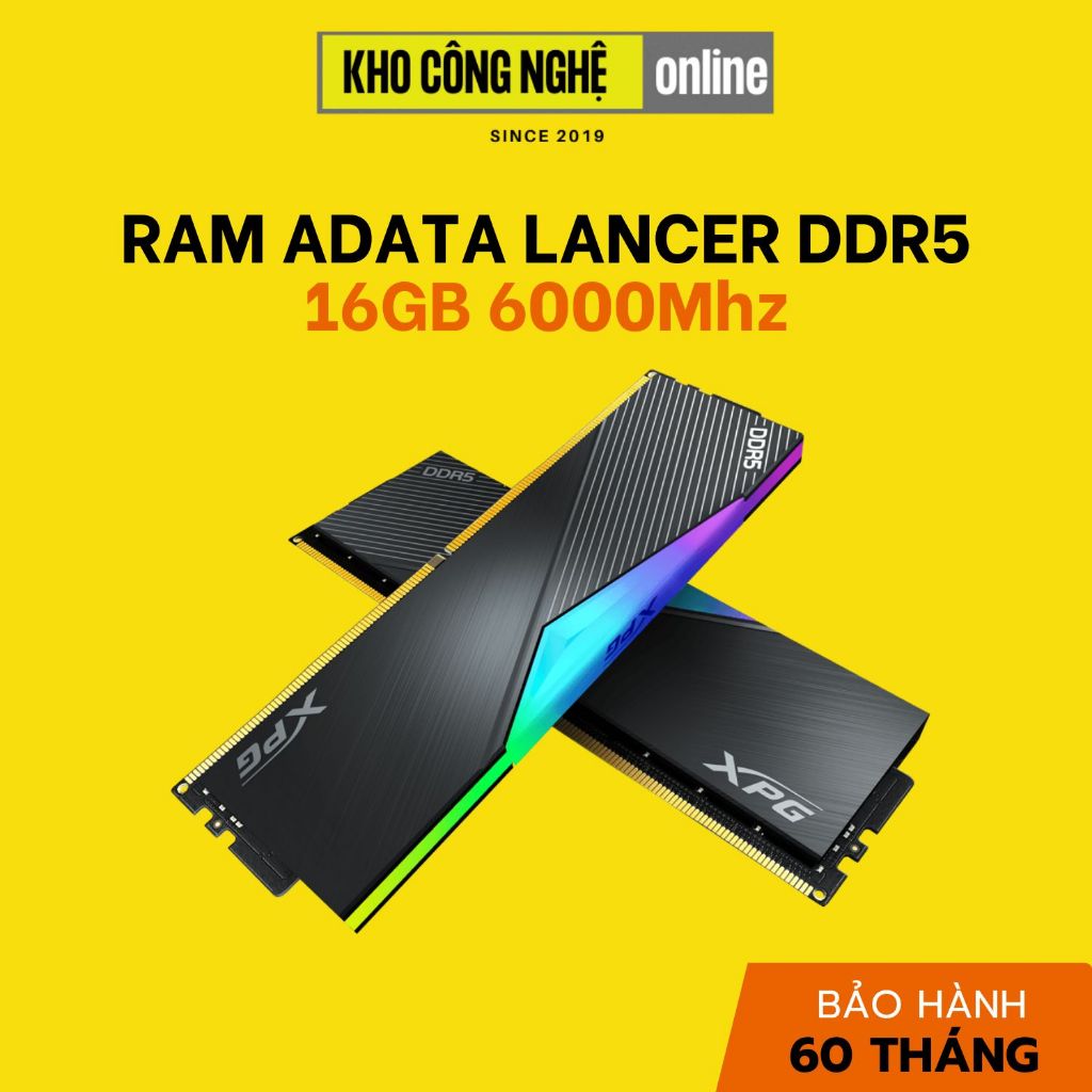 Ram Adata Lancer RGB DDR5 16GB 6000Mhz / 5600Mhz Dùng Cho Máy Tính PC