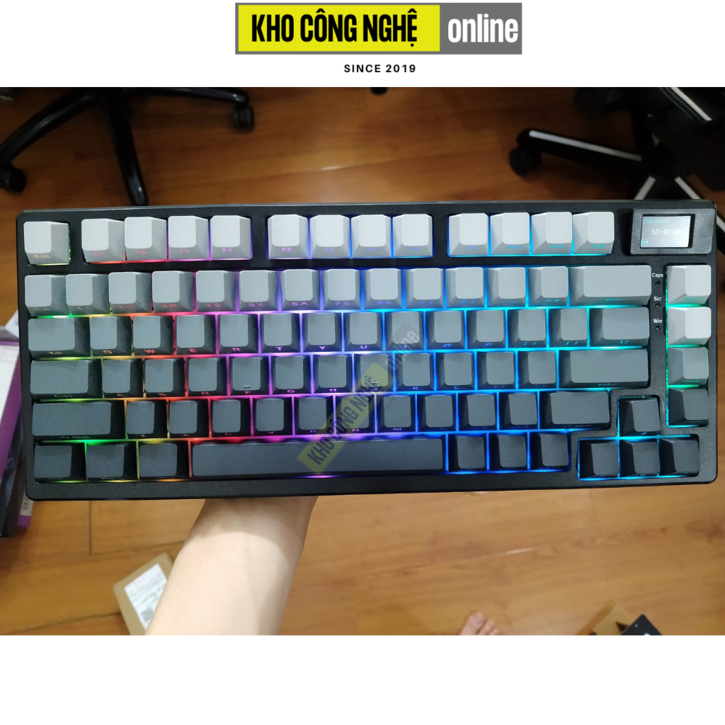 Monka 3075 V2 Pro - Bàn phím cơ Monka 3075 V2 Pro Mạch Xuôi (Led RGB, Kết Nối 3 Mode, Màn Hình LCD)