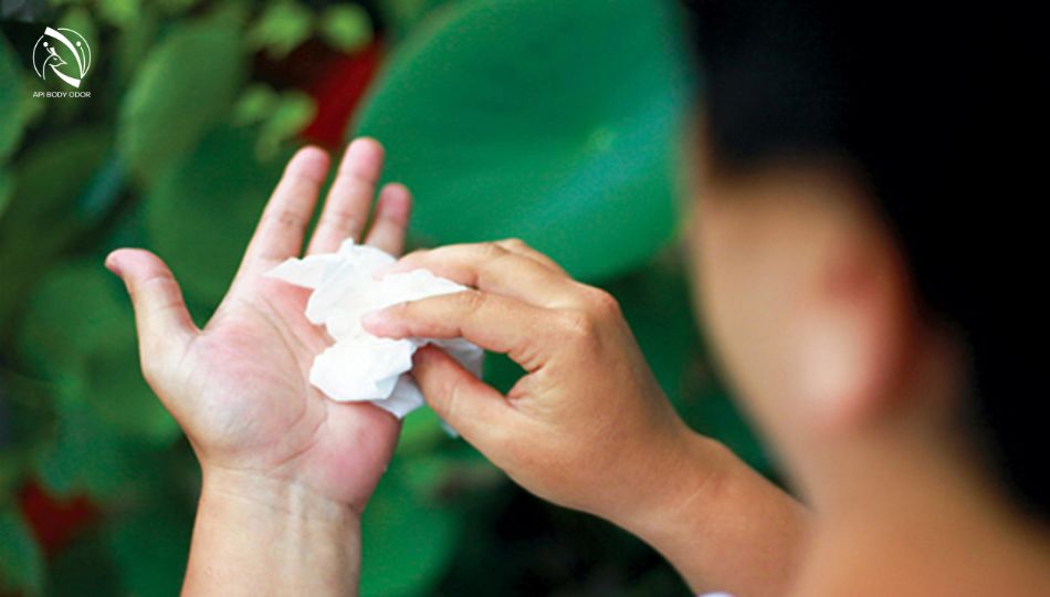 Lăn khử mùi giúp làm khô tay