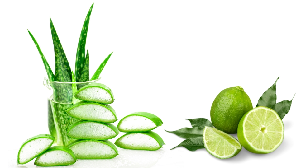 Aloe vera combined with lemon juice