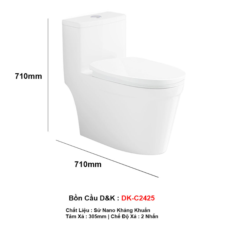 tổng quan bồn cầu 1 khối DK-C2425