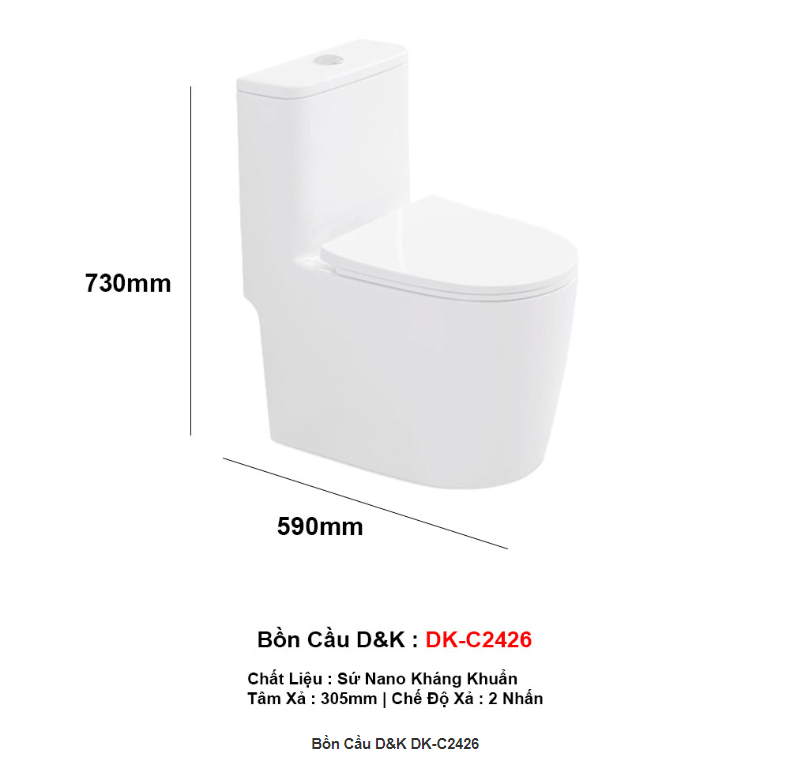 bàn cầu 1 khối DK-C2426