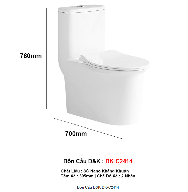 Bàn cầu 1 khối DK-C2414