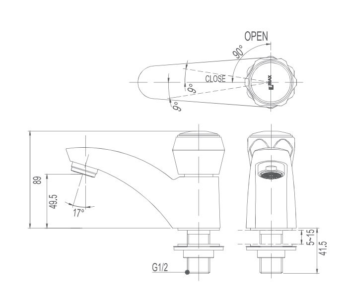 Vòi lavabo chậu rửa mặt Inax LFV-12A nước lạnh