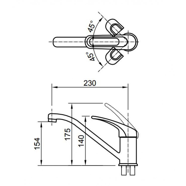 Vòi chậu rửa chén Inax SFV-212S nóng lạnh - SFV212S