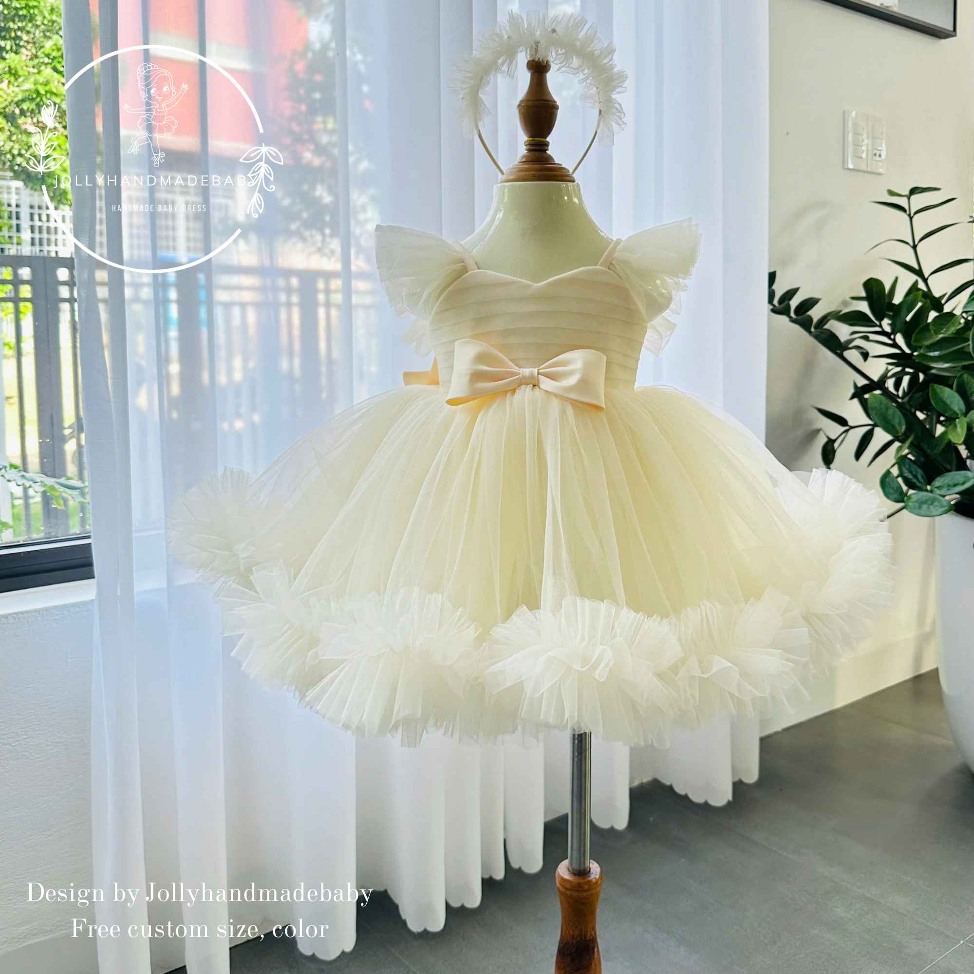cream tutu dress Jolie Yellow Tutu Dress