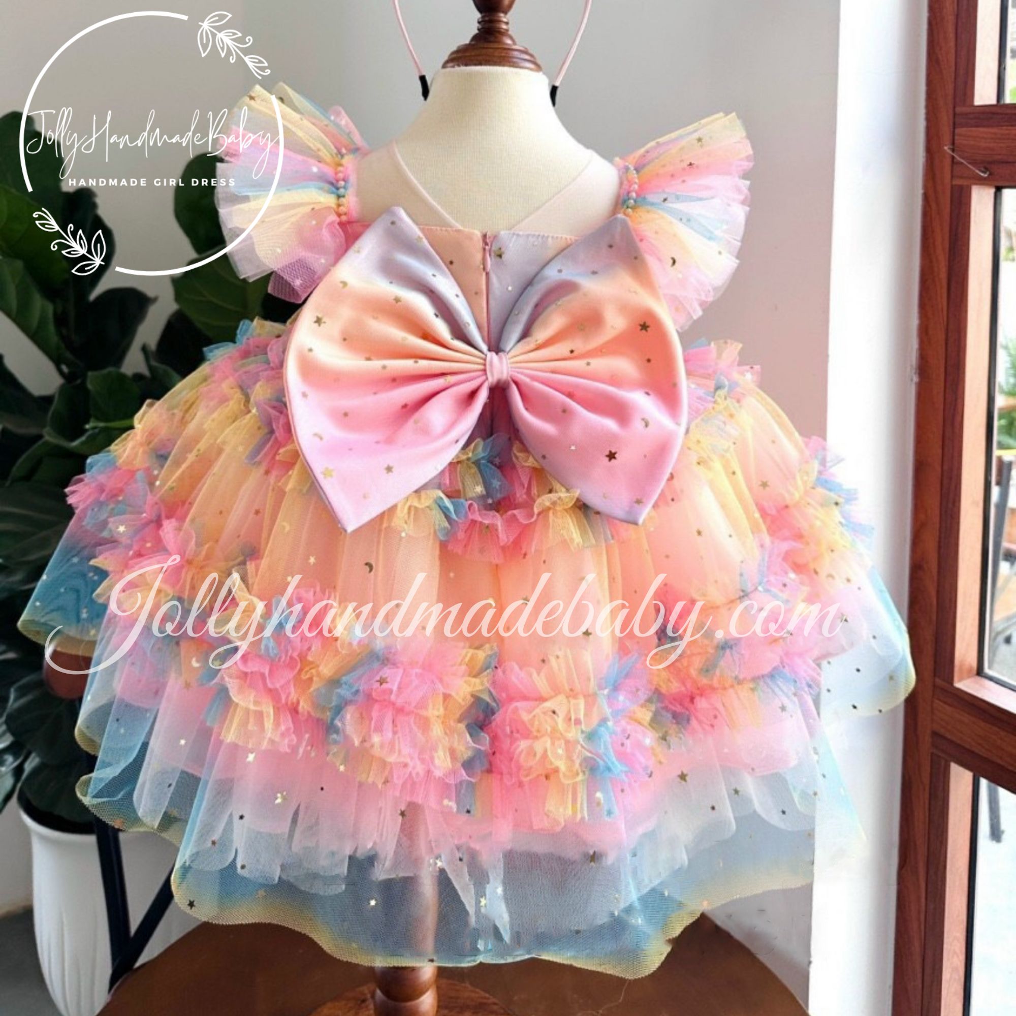 Baby Girl Dress Special Occasion First Birthday Dress Baby Girl Party Dress 1st Birthday Dress Birthday Dress Girls Rainbow Dress